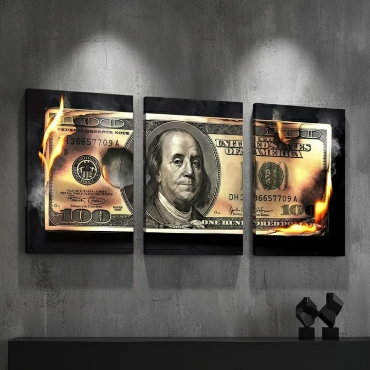 Dollar Design 3-Piece Wooden Wall Art (8x11” Each)