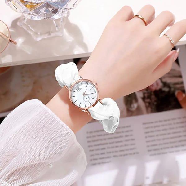 Scrunchie Strap Fashion Watch.”