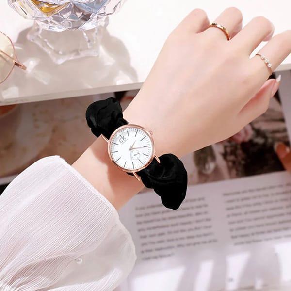 Scrunchie Strap Fashion Watch.”