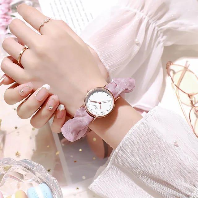 Scrunchie Strap Fashion Watch.”