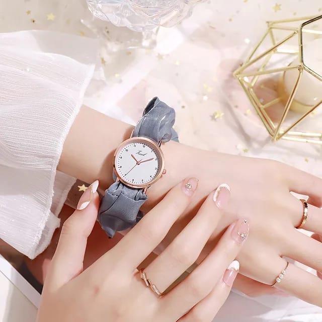 Scrunchie Strap Fashion Watch.”
