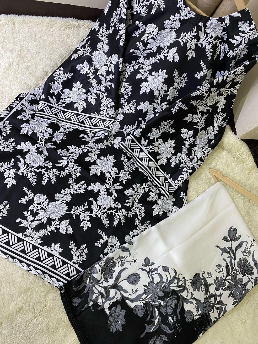 Elegant Women's Stitched Raw Silk Shirt And Trouser Set - 2 Pcs