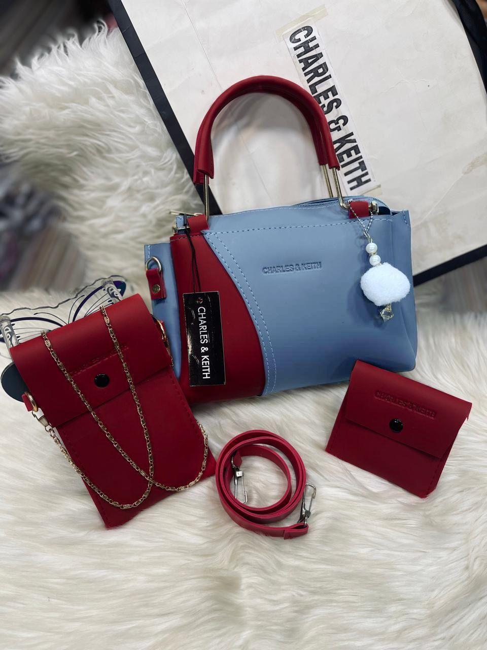 Women's Rexine Plain Hand Bag Set