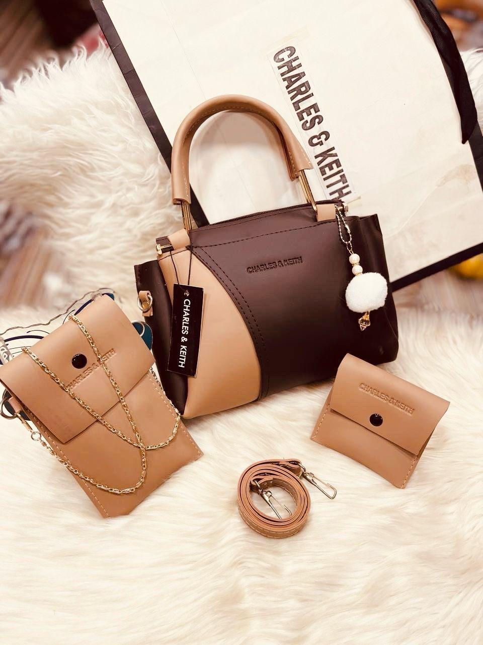 Women's Rexine Plain Hand Bag Set