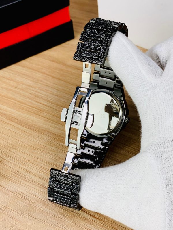 New Watch Collection Black Stone / Blacked Iced Out Stain-less Steel Chain Watch For Mens Fashion