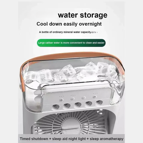 Portable USB Air Conditioner Fan – LED Night Light, Mist & Humidifier