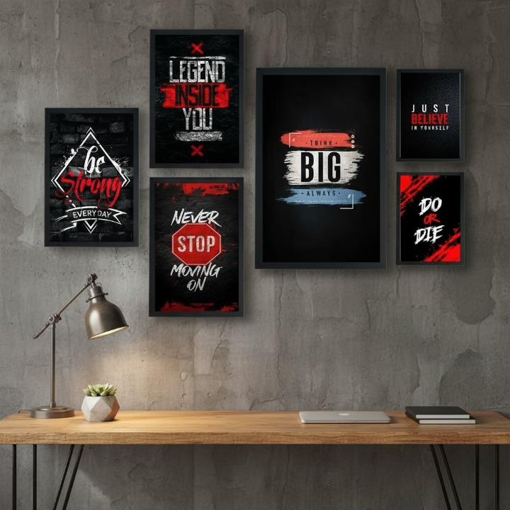 Motivational Wooden Wall Art Set (6 Pcs)