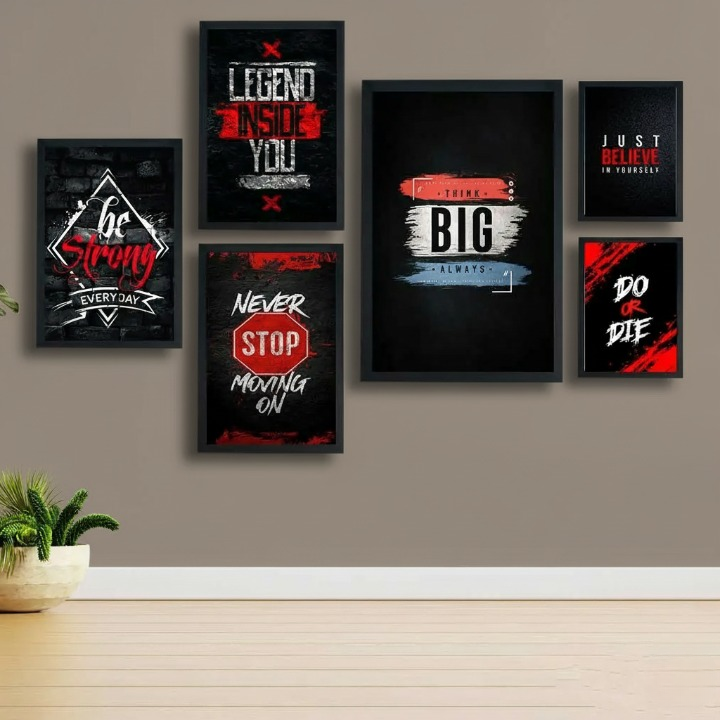 Motivational Wooden Wall Art Set (6 Pcs)