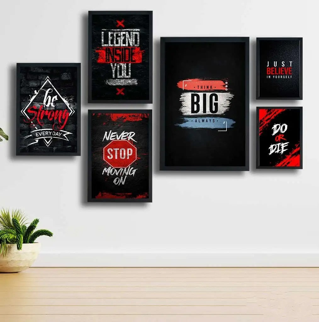 Motivational Wooden Wall Art Set (6 Pcs)
