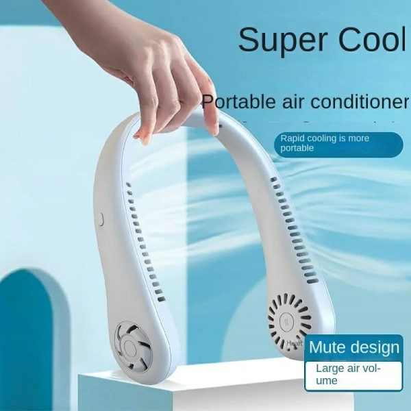 X5 Leafless Neck Fan – Portable, Rechargeable, Adjustable.