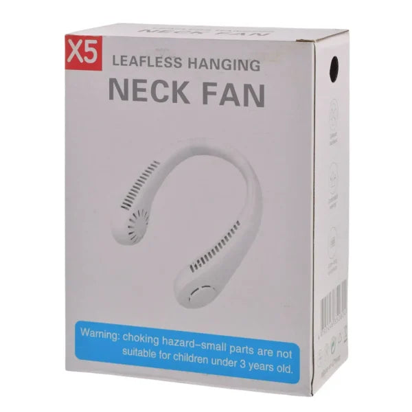 X5 Leafless Neck Fan – Portable, Rechargeable, Adjustable.