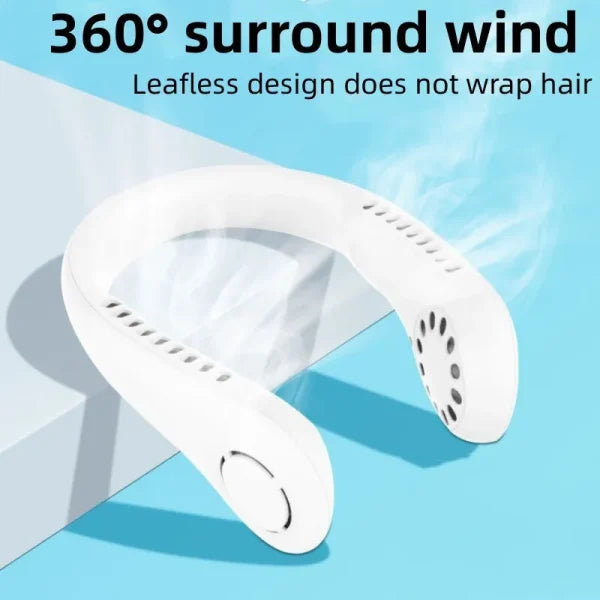 X5 Leafless Neck Fan – Portable, Rechargeable, Adjustable.