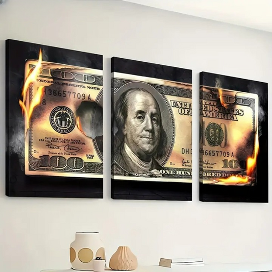 Dollar Design 3-Piece Wooden Wall Art (8x11” Each)