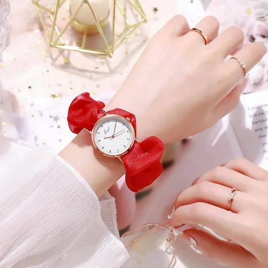 Scrunchie Strap Fashion Watch.”