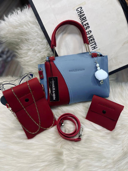 Women's Rexine Plain Hand Bag Set