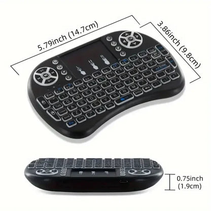 i8 Mini Wireless Keyboard – 2.4G, Touchpad, 7-Color Backlight, Plug & Play