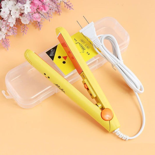 Mini Hair Straightener & Curler – Dual Voltage 100-240v, 180°c Thermostatic Aluminum Plate, For Dry & Wet Hair, Compact Travel Size