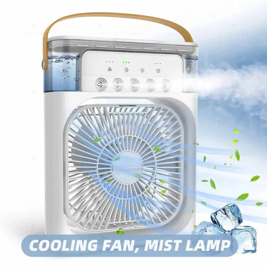 Portable USB Air Conditioner Fan – LED Night Light, Mist & Humidifier