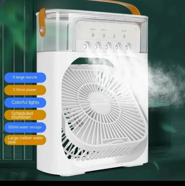 Portable USB Air Conditioner Fan – LED Night Light, Mist & Humidifier