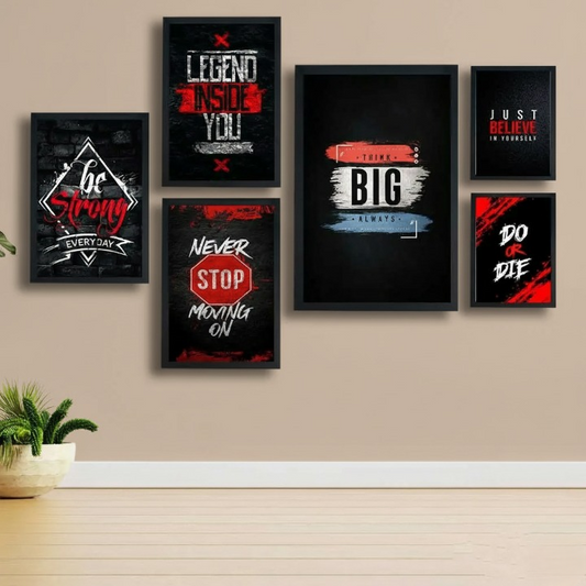 Motivational Wooden Wall Art Set (6 Pcs)