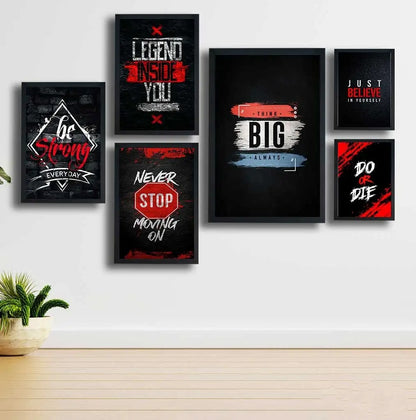 Motivational Wooden Wall Art Set (6 Pcs)